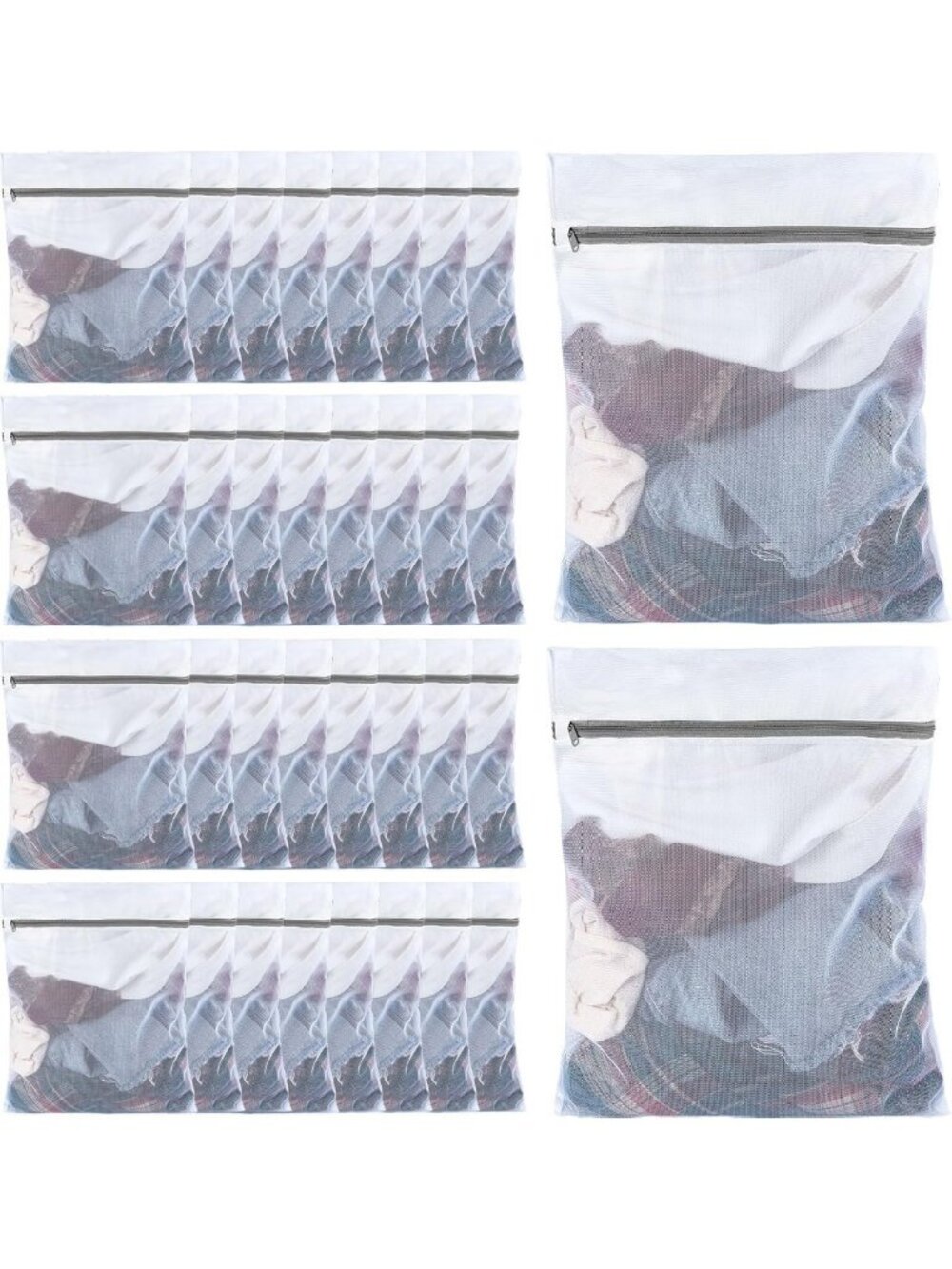 50 Pcs Mesh Laundry Wash Bags - Zippered Delicates Bags for Washing Clothes
